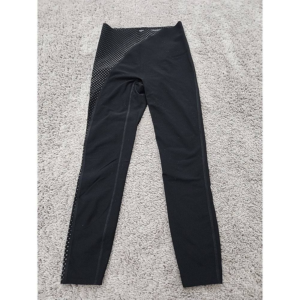Spanx Leggings Womens XS Black Reflective Mesh Panel Activewear Pants